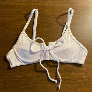Elegant White Ribbed Bikini top